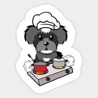 Funny schnauzer is cooking Sticker